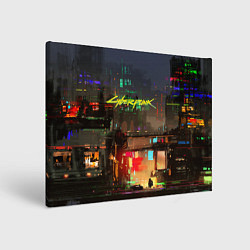Холст прямоугольный Cyberpunk 2077: Night City цвета 3D-принт — фото 1