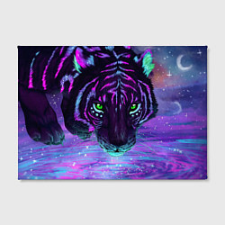 Холст прямоугольный Неоновый тигр, цвет: 3D-принт — фото 2