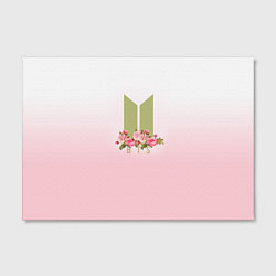 Холст прямоугольный BTS: Pink Flowers, цвет: 3D-принт — фото 2