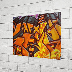 Холст прямоугольный Orange Graffiti, цвет: 3D-принт — фото 2