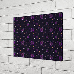 Холст прямоугольный Фиолетовые розы на темном фоне, цвет: 3D-принт — фото 2