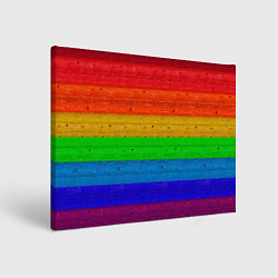 Холст прямоугольный Разноцветные доски радужный, цвет: 3D-принт