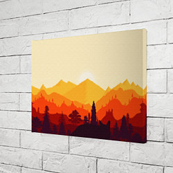Холст прямоугольный Горы закат пейзаж лиса арт, цвет: 3D-принт — фото 2