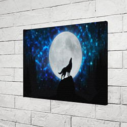 Холст прямоугольный Волк воющий на луну, цвет: 3D-принт — фото 2