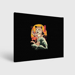 Холст прямоугольный Японский кот, цвет: 3D-принт