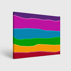 Холст прямоугольный Разноцветные полоски, цвет: 3D-принт