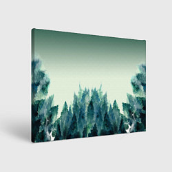 Холст прямоугольный Акварельный лес градиент, цвет: 3D-принт