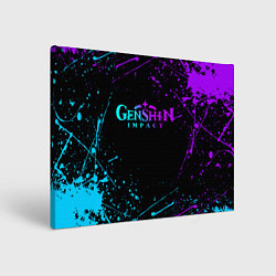 Картина прямоугольная GENSHIN IMPACT NEON LOGO