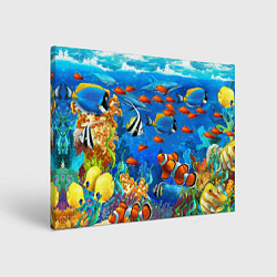 Холст прямоугольный Коралловые рыбки, цвет: 3D-принт