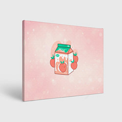 Холст прямоугольный Персиковое молоко в коробке, цвет: 3D-принт