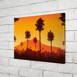 Холст прямоугольный Лето, Пальмы, вечер, цвет: 3D-принт — фото 2