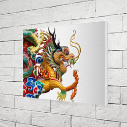 Холст прямоугольный Желтый китайский дракон 3D, цвет: 3D-принт — фото 2