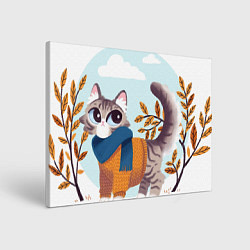 Холст прямоугольный Осенний кот, цвет: 3D-принт