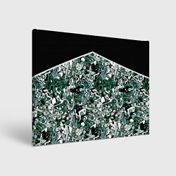 Холст прямоугольный Черно-зеленые каракули, цвет: 3D-принт