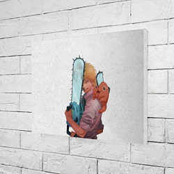 Холст прямоугольный Дэндзи, Почита и бензопила, цвет: 3D-принт — фото 2