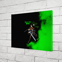 Холст прямоугольный Атака титанов ядовитый зеленый дым Леви Аккерман, цвет: 3D-принт — фото 2