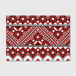 Холст прямоугольный Русский узор, геометрическая вышивка, цвет: 3D-принт — фото 2