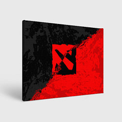 Холст прямоугольный DOTA 2 RED BLACK LOGO, БРЫЗГИ КРАСОК, цвет: 3D-принт