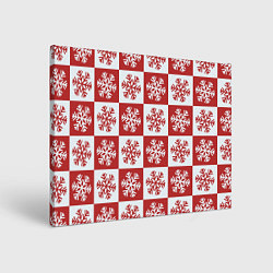 Холст прямоугольный Шахматные Снежинки, цвет: 3D-принт