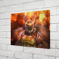 Холст прямоугольный DoomGuy in Fire Doom, цвет: 3D-принт — фото 2