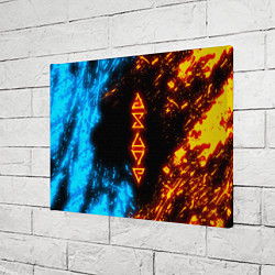 Холст прямоугольный СИМВОЛЫ ВЕДЬМАКА ОГОНЬ И ВОДА, цвет: 3D-принт — фото 2