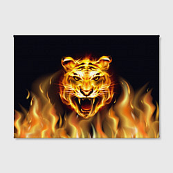 Холст прямоугольный Тигр В Пламени, цвет: 3D-принт — фото 2