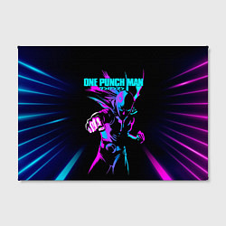 Холст прямоугольный Неоновый Сайтама One Punch-Man, цвет: 3D-принт — фото 2