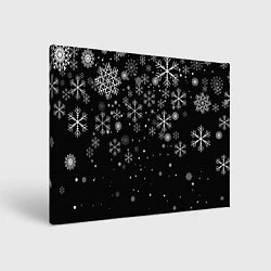 Холст прямоугольный Снежинки - С Новый год, цвет: 3D-принт