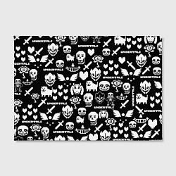 Холст прямоугольный UNDERTALE PATTERN БЕЛЫЙ, цвет: 3D-принт — фото 2