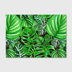 Холст прямоугольный Тропические листья на темном фоне, цвет: 3D-принт — фото 2