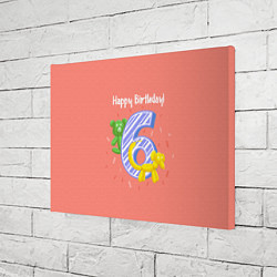 Холст прямоугольный Шестой день рождения, цвет: 3D-принт — фото 2