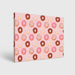 Холст прямоугольный Pink donuts, цвет: 3D-принт