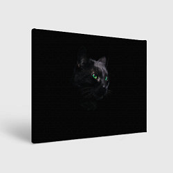 Холст прямоугольный Черна кошка с изумрудными глазами, цвет: 3D-принт