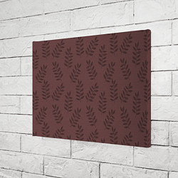 Холст прямоугольный Веточки с черными листьями на коричневом фоне, цвет: 3D-принт — фото 2