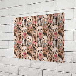 Холст прямоугольный Паттерн йорки, цвет: 3D-принт — фото 2