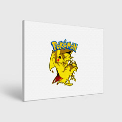Холст прямоугольный Пикачу злой Pokemon, цвет: 3D-принт