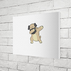 Холст прямоугольный Дэббинг дог мопс, Dabbing dog, цвет: 3D-принт — фото 2