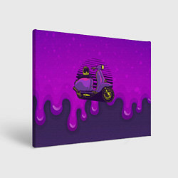 Холст прямоугольный Фиолетовый мопед, цвет: 3D-принт