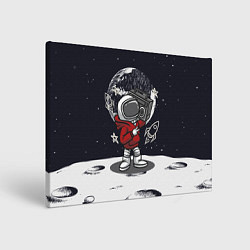 Холст прямоугольный Космонавт с магнитофоном, цвет: 3D-принт