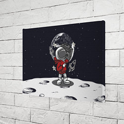 Холст прямоугольный Космонавт с магнитофоном, цвет: 3D-принт — фото 2