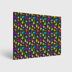 Холст прямоугольный Разноцветные Гитары, цвет: 3D-принт