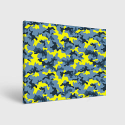 Холст прямоугольный Камуфляж Жёлто-Голубой, цвет: 3D-принт