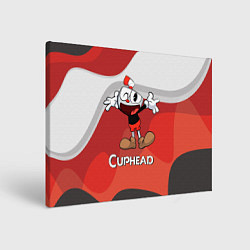 Холст прямоугольный Cuphead веселая красная чашечка, цвет: 3D-принт