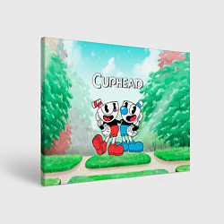 Картина прямоугольная Cuphead Красная и синяя чашечка