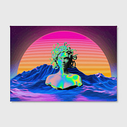 Холст прямоугольный Gorgon Medusa Vaporwave Neon Mountains, цвет: 3D-принт — фото 2