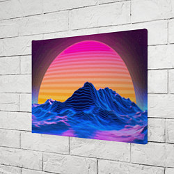 Холст прямоугольный Vaporwave Mountains Психоделика Неон, цвет: 3D-принт — фото 2