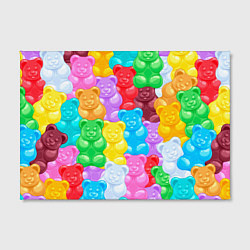 Холст прямоугольный Мармеладные мишки разноцветные, цвет: 3D-принт — фото 2