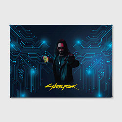 Холст прямоугольный Johnny Cyberpunk2077, цвет: 3D-принт — фото 2