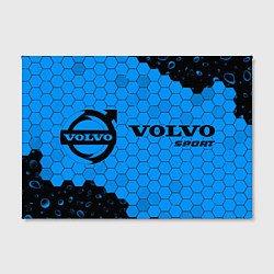 Холст прямоугольный Символ Volvo Sport на темном фоне с сотами и капля, цвет: 3D-принт — фото 2