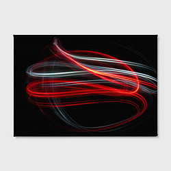 Холст прямоугольный Волнообразные линии неона - Красный, цвет: 3D-принт — фото 2